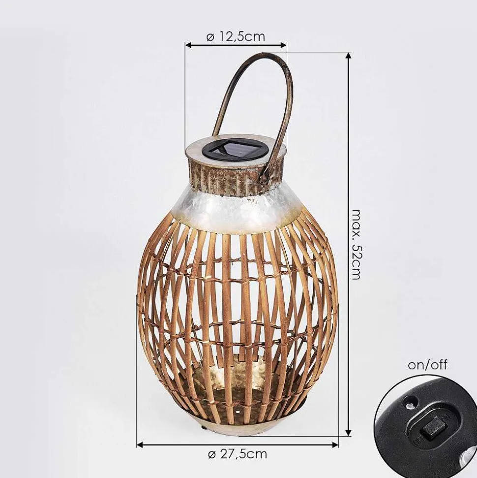 Lampe Solaire Mazomanie Led Bois Clair, Rouille, 1 Lumiere