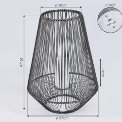 Lampe Solaire Mendola Led Gris, 1 Lumiere