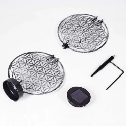 Lampe Solaire Mesan Led Noir, Argente, 1 Lumiere