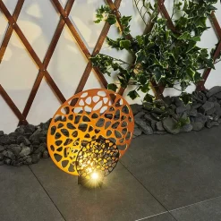 Lampe Solaire Mesan Led Rouille, Noir, 2 Lumieres