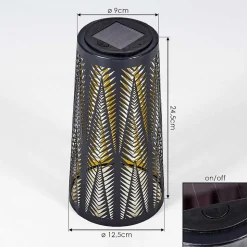 Lampe Solaire Meteo Led Or, Noir, 1 Lumiere