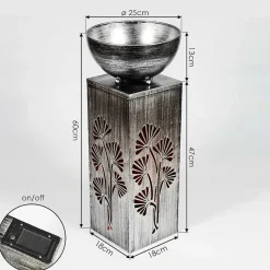 Lampe Solaire Parikia Led Cuivre, Noir, Argente, 1 Lumiere