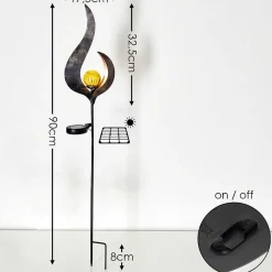 Lampe Solaire Rovinj Led Anthracite, Cuivre, 1 Lumiere