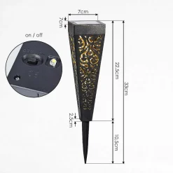 Lampe Solaire Staranzano Led Jaune, Noir, 1 Lumiere