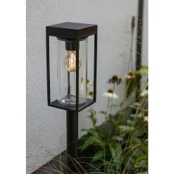 Lampe Solaires Lutec Flair Led Noir, 1 Lumiere