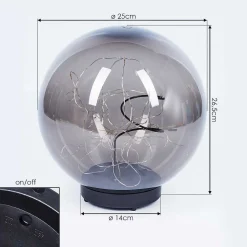 Lampe Solaires Pollenca Led Noir, 40 Lumieres