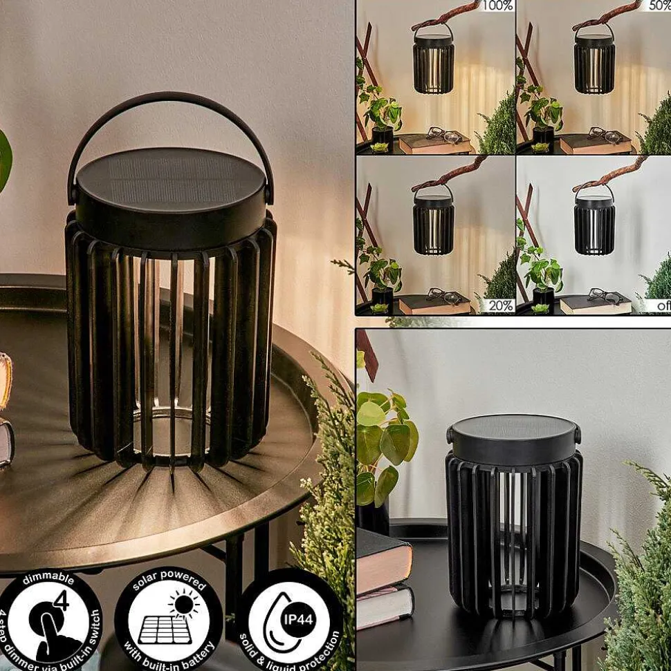 Lampe Solaires Rossina Led Noir, 1 Lumiere