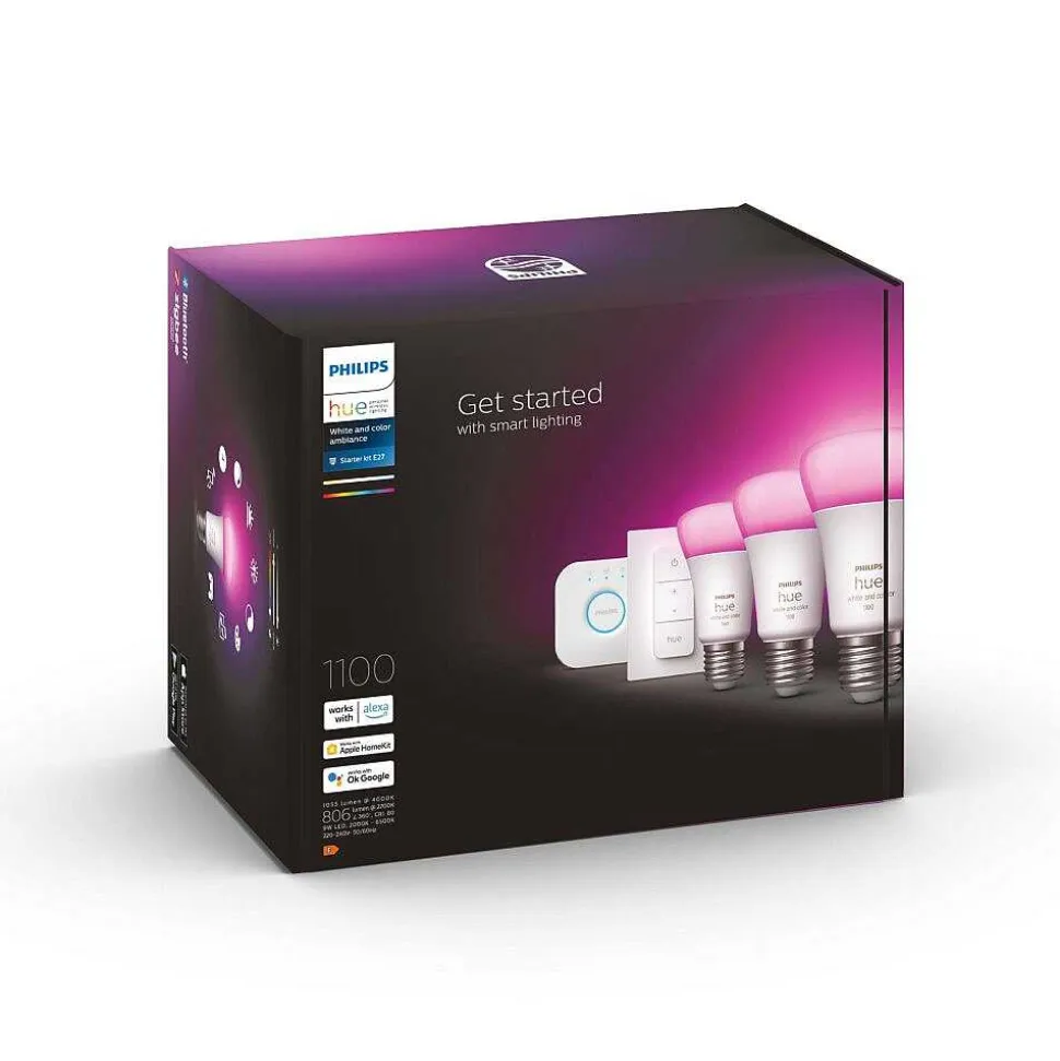 Led E27 9 Watt 2200 - 6500 Kelvin 806 Lumen Philips Hue White & Color Ambiance