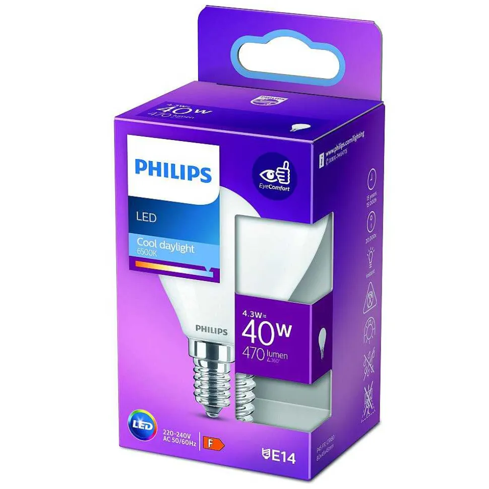 Led E14 4,3 Watt 6500 Kelvin 470 Lumen Philips