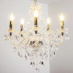 Lustre A 5 Lampes Transparent, 5 Lumieres