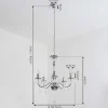 Lustre Cheop Chrome, Transparent, 5 Lumieres