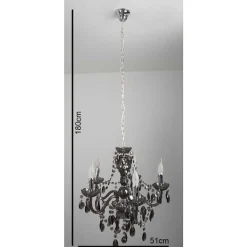 Lustre Delhi Noir, 5 Lumieres