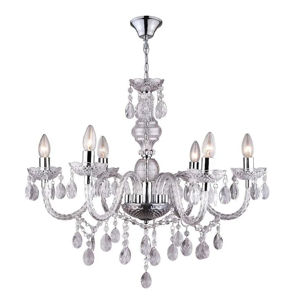 Lustre Globo Cuimbra I Chrome, Acier Inoxydable, 6 Lumieres