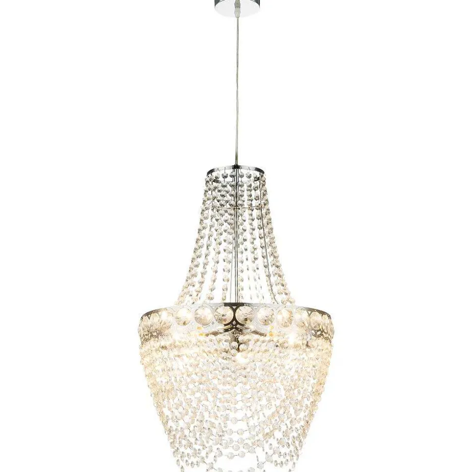 Lustre Globo Stromboli Chrome, Clair, 3 Lumieres
