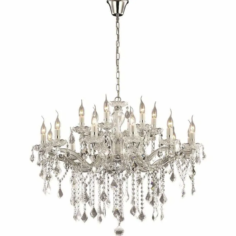 Lustre Ideal Lux Florian Chrome, 18 Lumieres