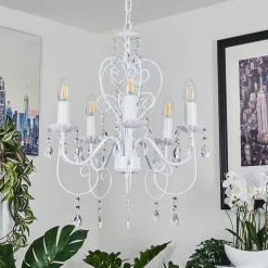 Lustre Ksim Blanc, 5 Lumieres