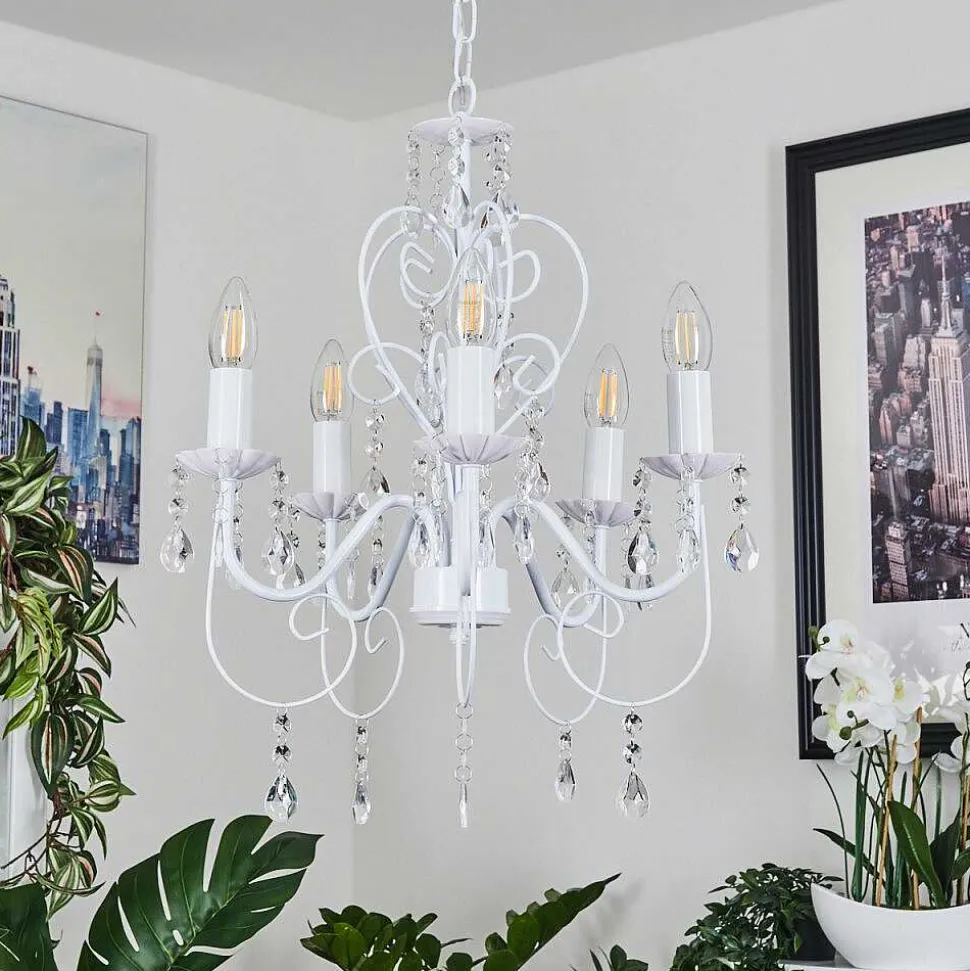 Lustre Ksim Blanc, 5 Lumieres