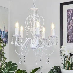 Lustre Ksim Blanc, 5 Lumieres