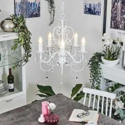 Lustre Ksim Blanc, 5 Lumieres
