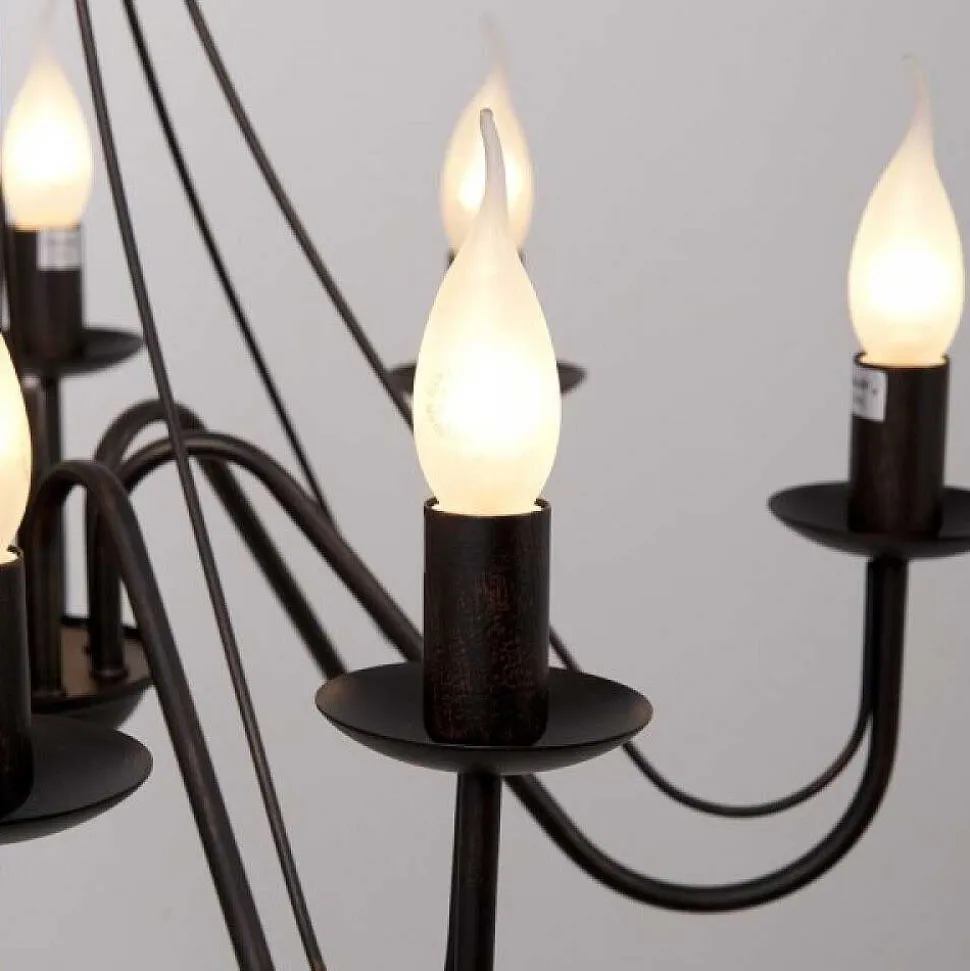 Lustre Lucide Corona Rouille, Noir, 8 Lumieres