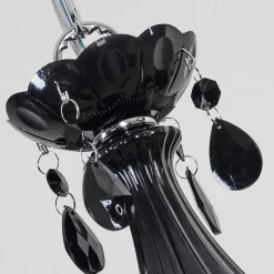 Lustre Malmback Chrome, Noir, 5 Lumieres