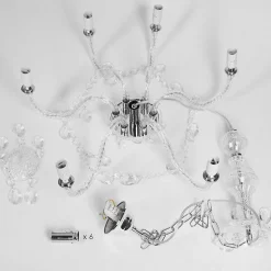 Lustre Malmback Chrome, Transparent, 6 Lumieres