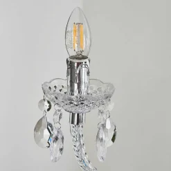 Lustre Malmback Chrome, Transparent, 6 Lumieres