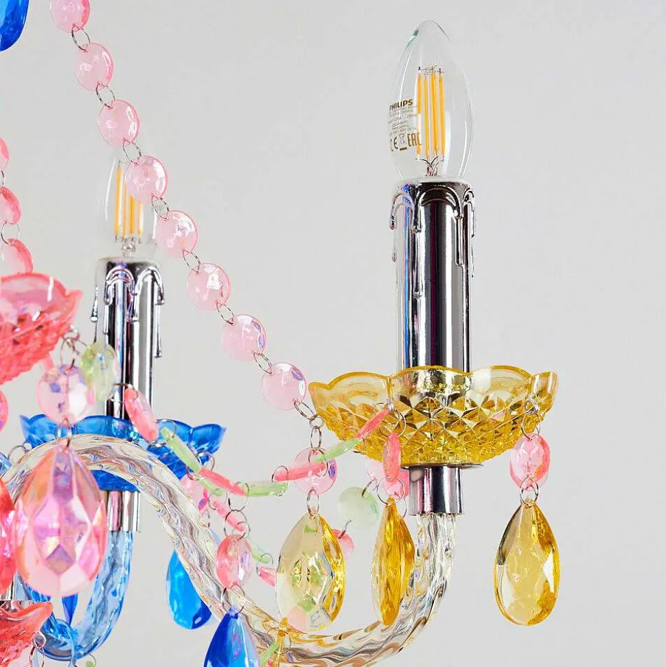 Lustre Malmback Multicolore, Chrome, 5 Lumieres