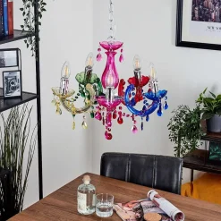 Lustre Malmback Multicolore, Chrome, 5 Lumieres