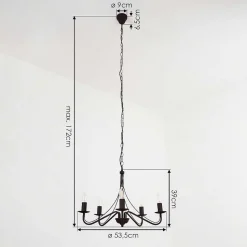 Lustre Oulandou Noir, 5 Lumieres