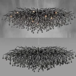 Lustre Paul Neuhaus Icicle Noir, 15 Lumieres