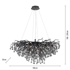 Lustre Paul Neuhaus Icicle Noir, 10 Lumieres