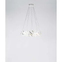 Lustre Serien Lighting Zoom Acier Inoxydable, 20 Lumieres