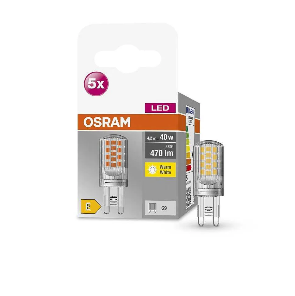 Osram Led Base Pin Lot De 5 Led G9 4,2 Watt 2700 Kelvin 470 Lumen