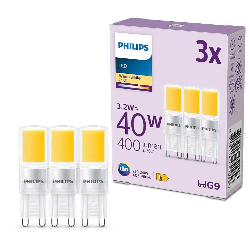 Philips Bulb 3Pcs Set Led Gu9 3,2 Watt 2700 Kelvin 400 Lumen