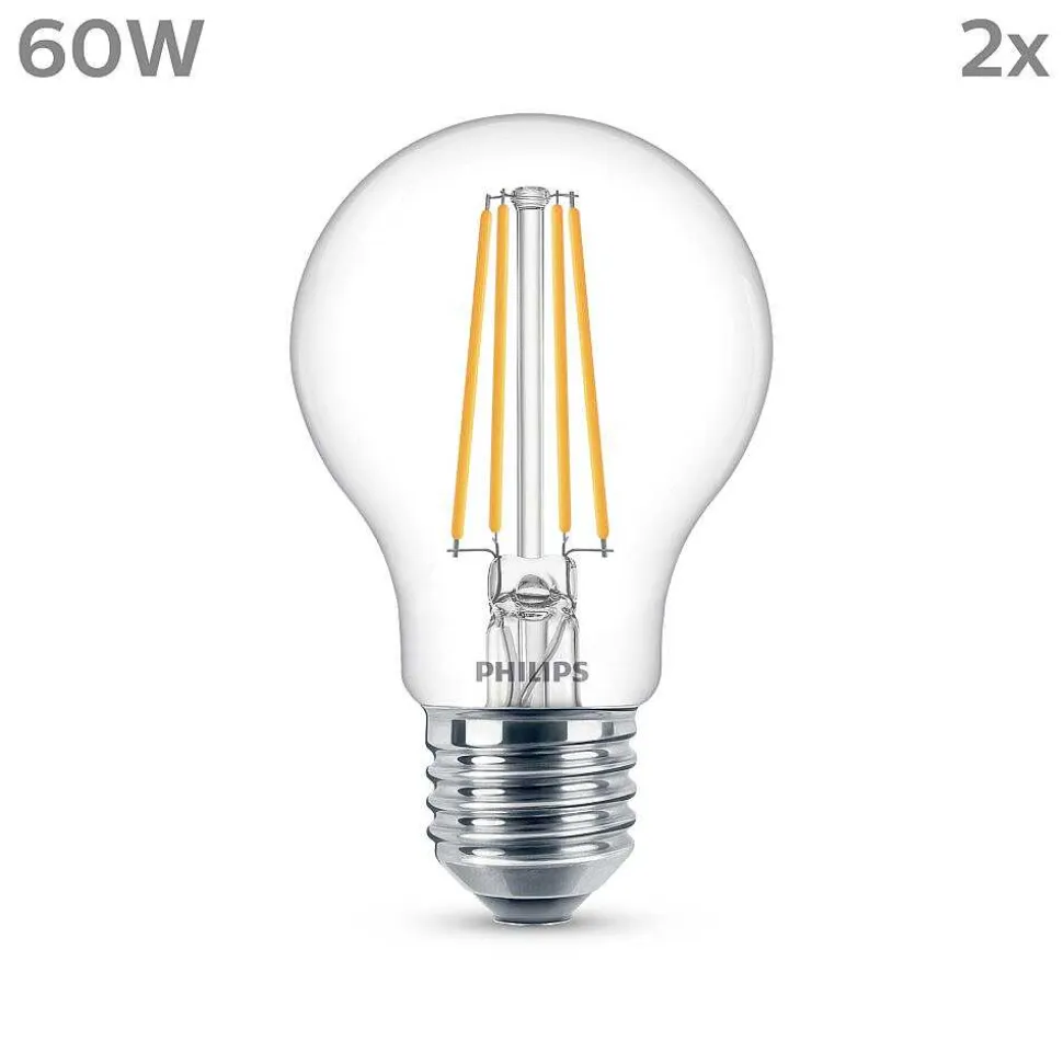 Philips Classic Lot De 2 Led E27 7 Watt 4000 Kelvin 850 Lumen