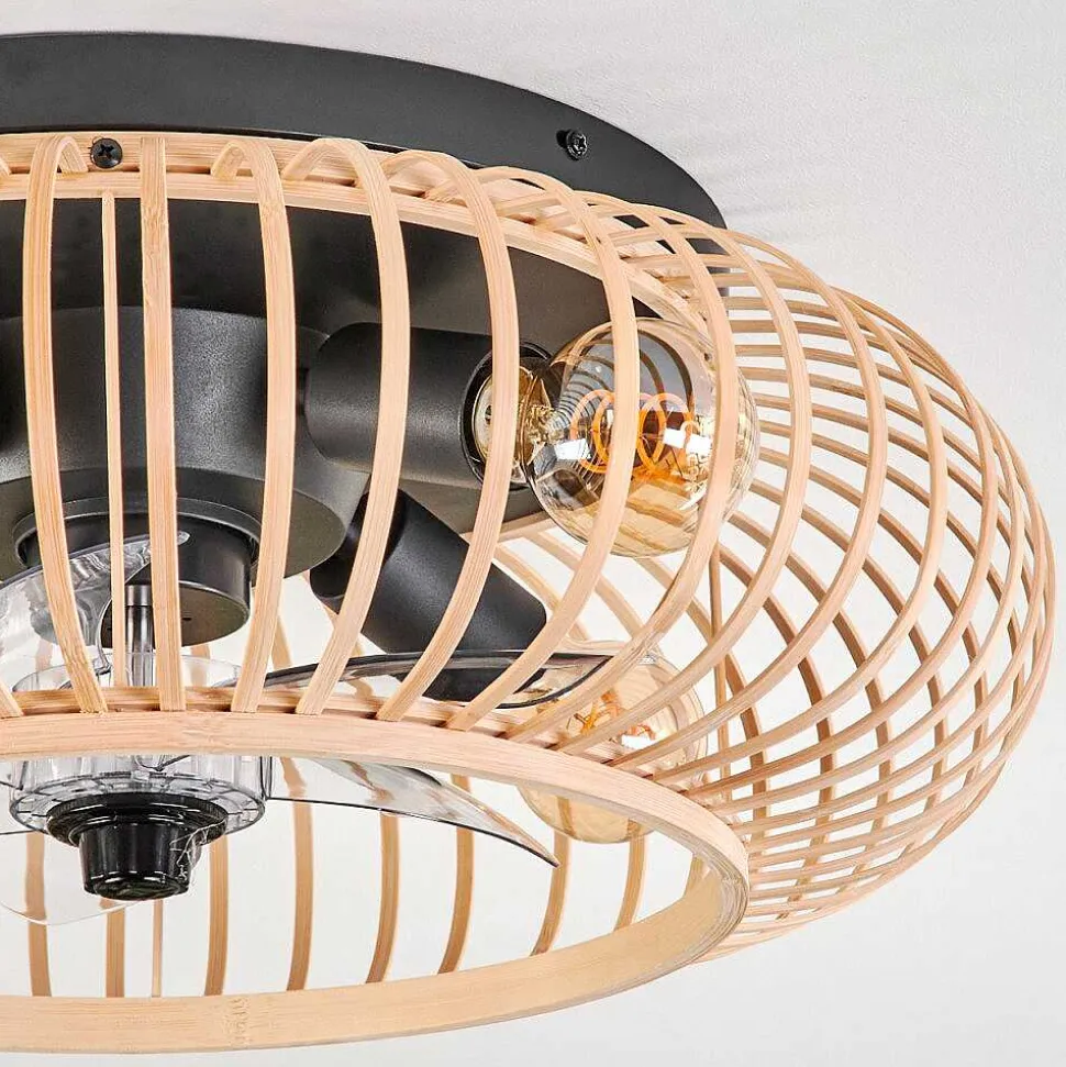Plafonnier 50 Cm Oravi Noir, 4 Lumieres, Telecommandes
