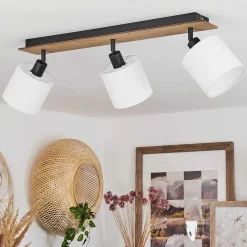 Plafonnier Alsen Bois Fonce, 3 Lumieres