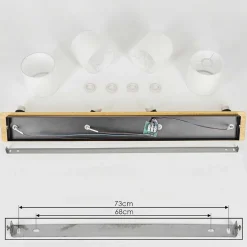 Plafonnier Alsen Ecru, Noir, 4 Lumieres