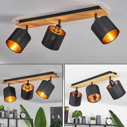 Plafonnier Alsen Ecru, Noir, 3 Lumieres