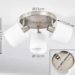 Plafonnier Alsen Nickel Mat, 3 Lumieres