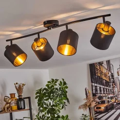 Plafonnier Alsen Noir, 4 Lumieres