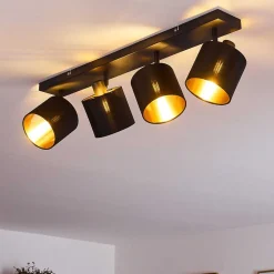 Plafonnier Alsen Noir, 4 Lumieres