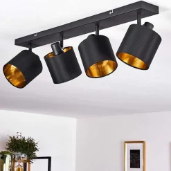 Plafonnier Alsen Noir, 4 Lumieres