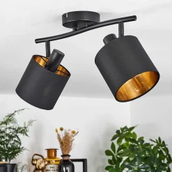 Plafonnier Alsen Noir, 2 Lumieres