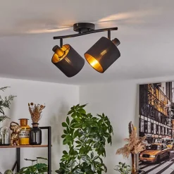 Plafonnier Alsen Noir, 2 Lumieres