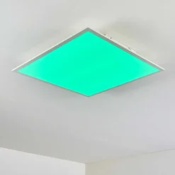 Plafonnier Antria Led Blanc, 1 Lumiere, Telecommandes, Changeur De Couleurs
