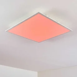 Plafonnier Antria Led Blanc, 1 Lumiere, Telecommandes, Changeur De Couleurs