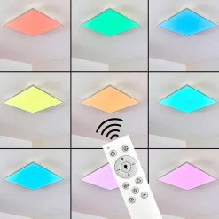 Plafonnier Antria Led Blanc, 1 Lumiere, Telecommandes, Changeur De Couleurs