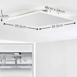 Plafonnier Antria Led Blanc, 1 Lumiere, Telecommandes, Changeur De Couleurs